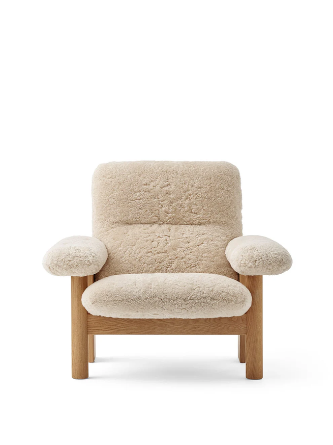 Fauteuil lounge BRASILIA Sheepskin, Structure en chêne , Sheepskin nature Fauteuil lounge BRASILIA Sheepskin, Structure en chêne , Sheepskin nature