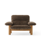 Fauteuil lounge BRASILIA Sheepskin, Structure en chêne , Sheepskin root