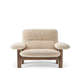 Fauteuil lounge BRASILIA Sheepskin, Structure en noyer , Sheepskin nature