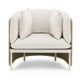 Fauteuil lounge dossier bas ESEDRA de Ethimo, Tressage serré, Coussins blanc naturel
