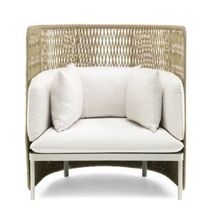 Fauteuil lounge dossier haut ESEDRA de Ethimo, Tressage large