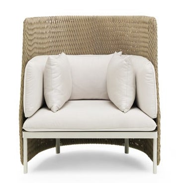 Fauteuil lounge dossier haut ESEDRA de Ethimo, Tressage serré