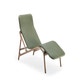 Fauteuil lounge MARSHALL de Woak, Noyé huilé, Assise cuir