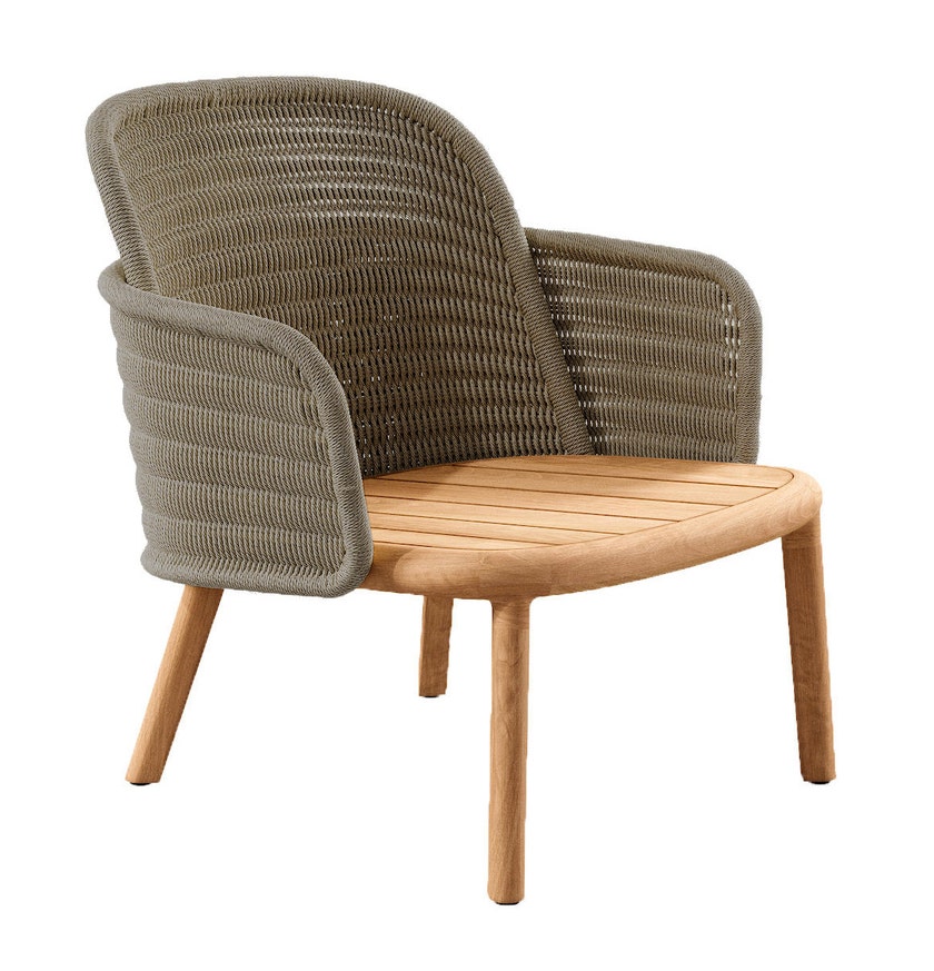 Fauteuil lounge SURO Base teak + dossier couleur Hemp 12