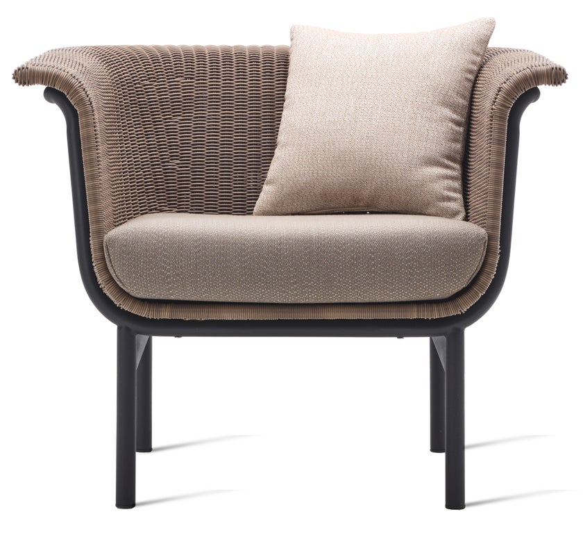 Fauteuil lounge WICKED de Vincent Sheppard, Noir / Taupe, avec coussins Fauteuil lounge WICKED de Vincent Sheppard, Noir / Taupe, avec coussins