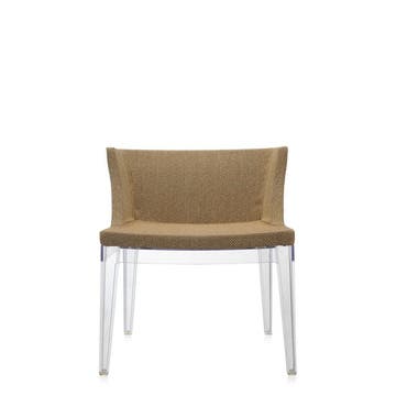 Fauteuil MADEMOISELLE KRAVITZ de Kartell, structure transparente, Noir-Raphia