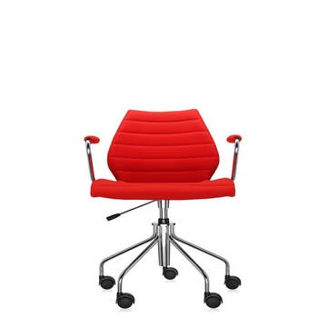 Fauteuil MAUI SOFT avec roulettes de Kartell, Rouge