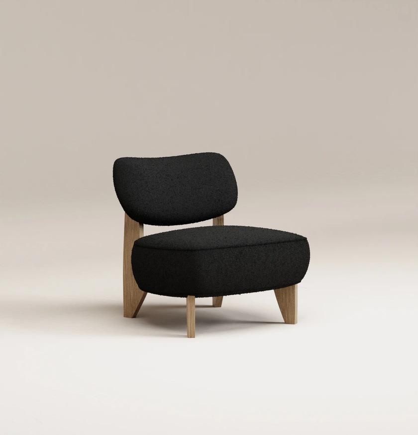 Fauteuil Nicolo - Chêne clair - Bouclette Black