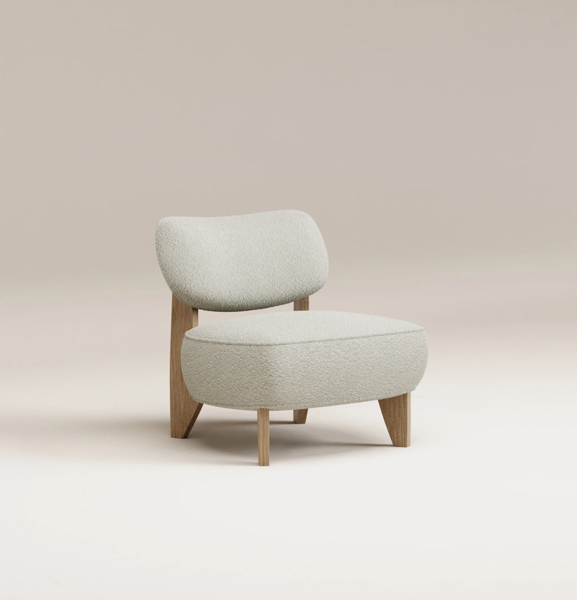 Nicolo Fauteuil  (65x80x72cm) - chêne clair - BOUCLETTE NATA 01