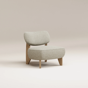Fauteuil Nicolo - Chêne clair - Bouclette Pearl