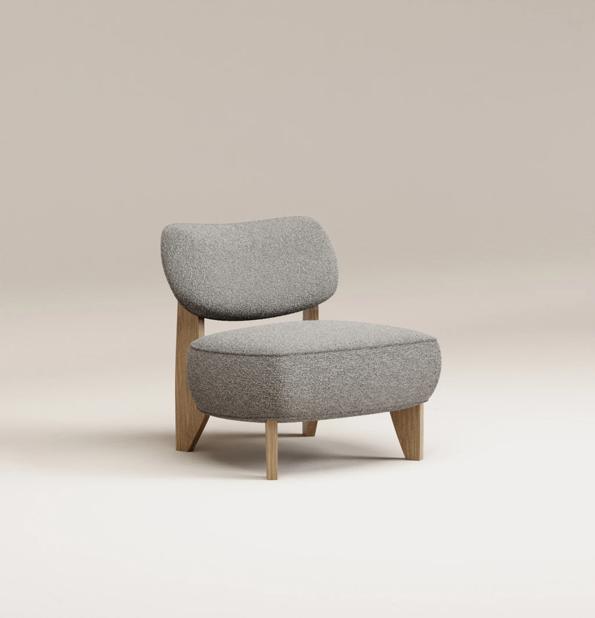Fauteuil Nicolo - Chêne clair - Bouclette Toffee