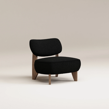 Nicolo Fauteuil  (65x80x72cm) - chêne fumé - BOUCLETTE BLACK 12