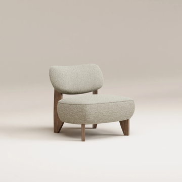 Fauteuil Nicolo - Chêne fumé - Bouclette Pearl