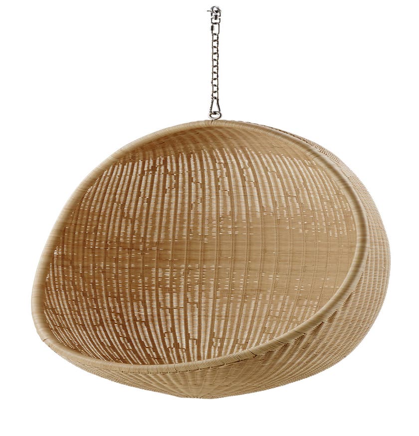 Fauteuil oeuf Nanna & Jorgen Ditzel de Sika Design, Sans coussin et sans chaine, Naturel