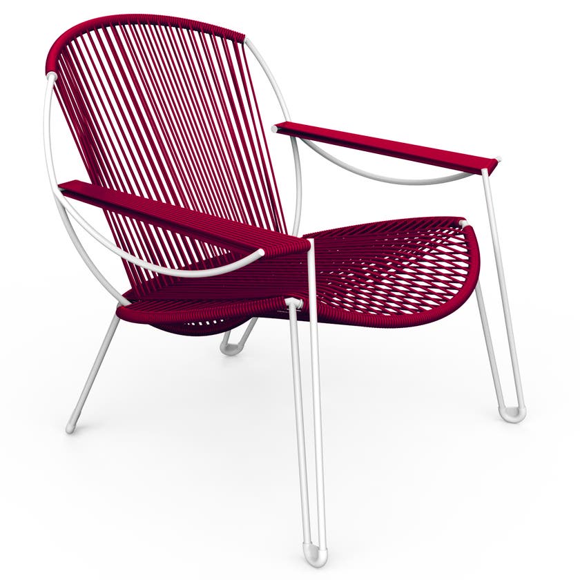 Fauteuil ONIRIQA de Boqa, Structure blanche, Rouge bordeaux Fauteuil ONIRIQA de Boqa, Structure blanche, Rouge bordeaux