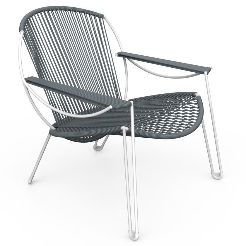 Fauteuil ONIRIQA de Boqa, Structure blanche, Gris Fauteuil ONIRIQA de Boqa, Structure blanche, Gris
