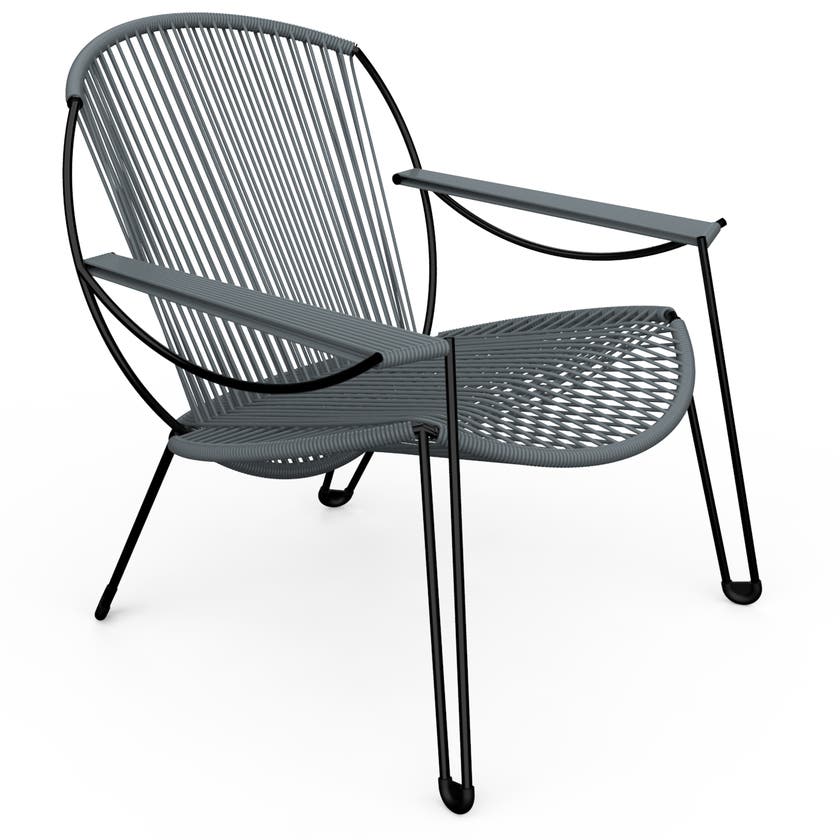Fauteuil ONIRIQA de Boqa, Structure noire, Gris Fauteuil ONIRIQA de Boqa, Structure noire, Gris