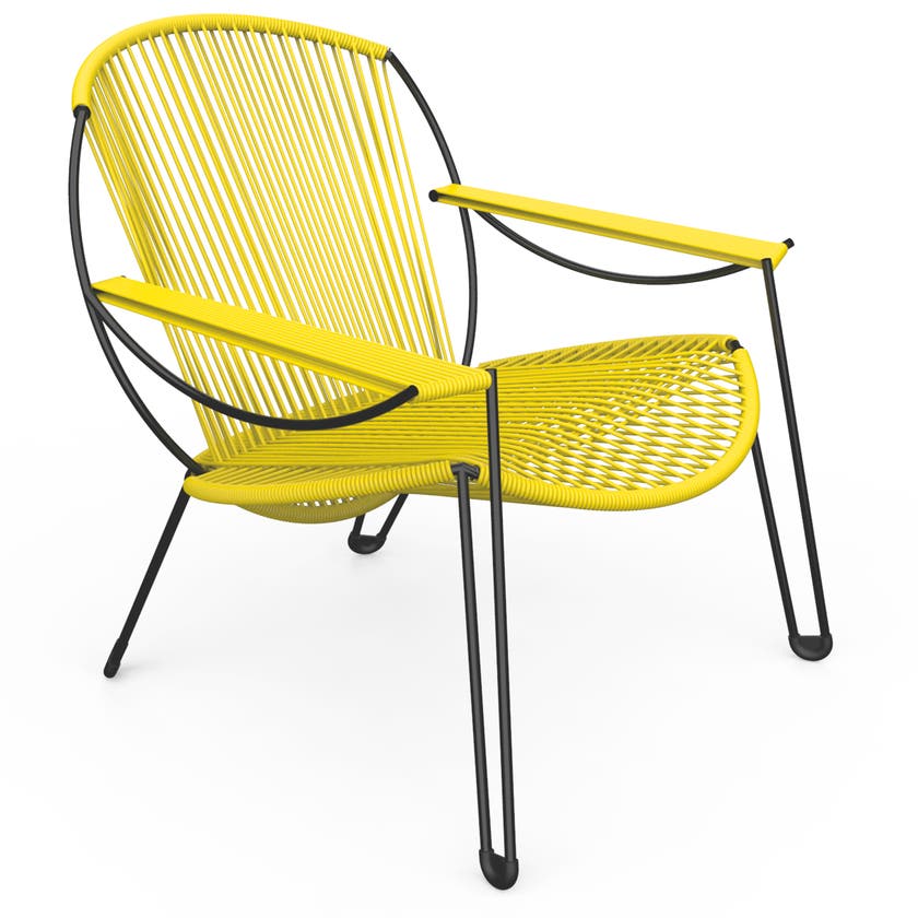 Fauteuil ONIRIQA de Boqa, Structure noire, Jaune moutarde Fauteuil ONIRIQA de Boqa, Structure noire, Jaune moutarde