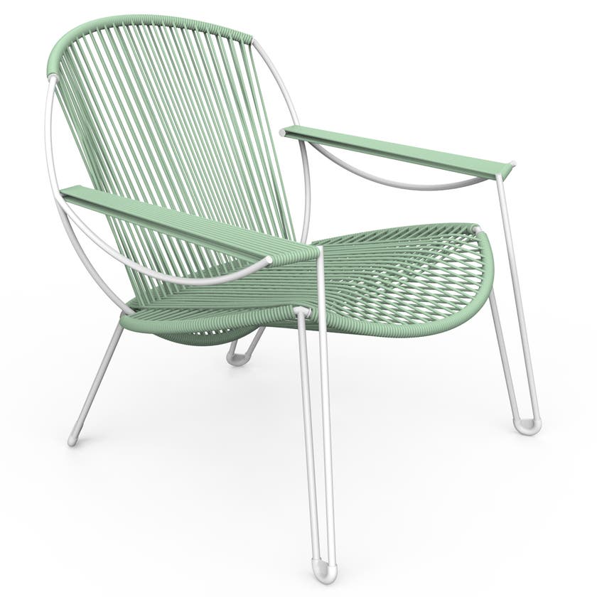 Fauteuil ONIRIQA de Boqa, Structure blanche, Vert d'eau Fauteuil ONIRIQA de Boqa, Structure blanche, Vert d'eau