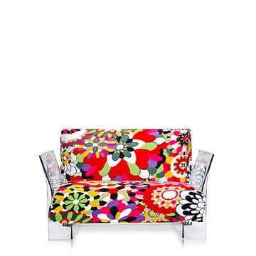 Fauteuil POP MISSONI de Kartell, Vevey Tons Rouges, Structure transparente 
