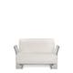 Fauteuil POP OUTDOOR, Tissu Ikon Blanc, Structure transparente 