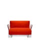 Fauteuil POP OUTDOOR, Tissu Ikon Orange, Structure transparente 