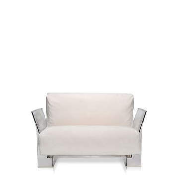 Fauteuil POP OUTDOOR de Kartell, Ecru, Structure transparente 