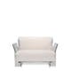 Fauteuil POP OUTDOOR, Ecru, Structure transparente 