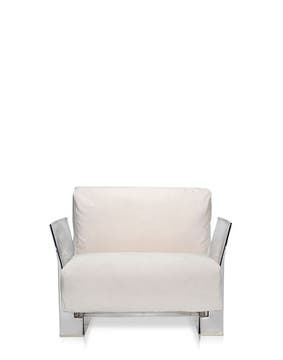 Fauteuil POP OUTDOOR de Kartell, Ecru, Structure transparente Fauteuil POP OUTDOOR de Kartell, Ecru, Structure transparente