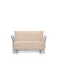 Fauteuil POP OUTDOOR de Kartell, Sunbrella Gris Tourterelle, Structure transparente 