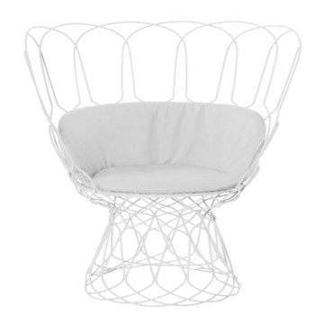 Fauteuil RE-TROUVE de Emu, Blanc mat avec coussin