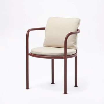 Fauteuil ROE, Aluminium Autumn red, Coussins MODU Dune