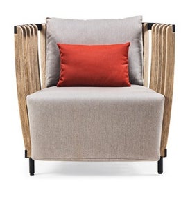 Fauteuil lounge SWING de Ethimo, Teck décapé