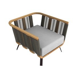 Fauteuil WELCOME en teck et corde de Unopiu'