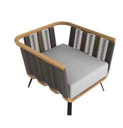 Fauteuil WELCOME en teck et corde de Unopiu'