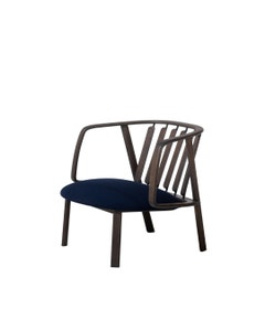 Fauteuil WHERRY de Woak, Chêne foncé, Assise tissu