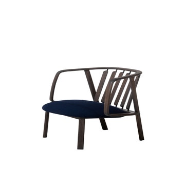 Fauteuil WHERRY de Woak, Chêne foncé, Assise tissu