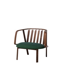 Fauteuil WHERRY de Woak, Noyer huilé, Assise tissu