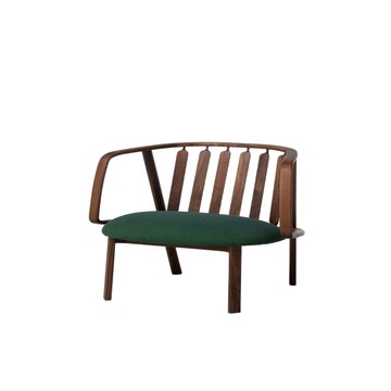 Fauteuil WHERRY de Woak, Noyer huilé, Assise tissu