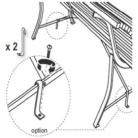 Attaches pour fixation au sol pour banc LOUISIANNE de Fermob, Lot de 2