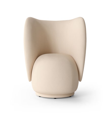 Fauteuil Lounge Chair RICO de Ferm Living, Brossé, Off White 