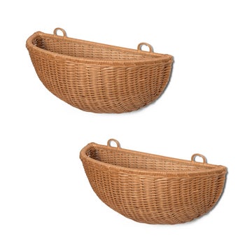 Pochettes murales de Ferm Living, Rotin naturel, Set de 2