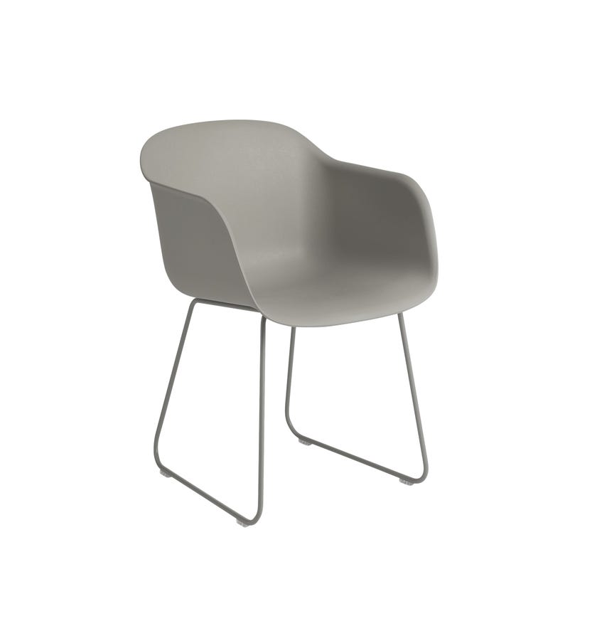 Fauteuil FIBER pieds luge de Muuto, Gris