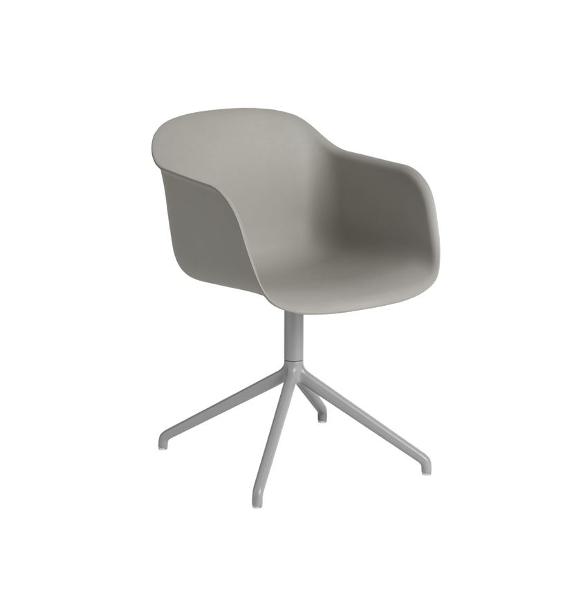 Fauteuil FIBER de Muuto, Pieds Etoile, Gris