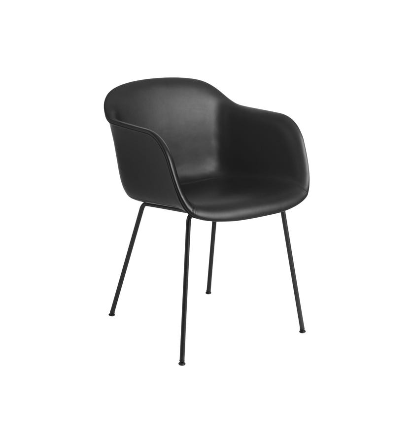 Fauteuil FIBER tube base de Muuto, Noir