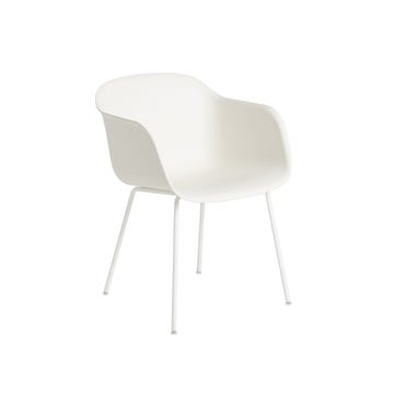 Fauteuil FIBER tube base de Muuto, Blanc