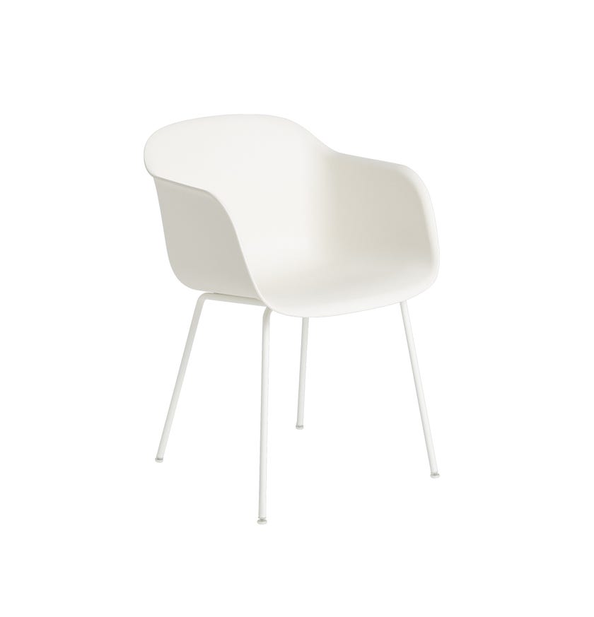 Fauteuil FIBER tube base de Muuto, Blanc