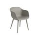 Fauteuil FIBER piétement bois, Gris