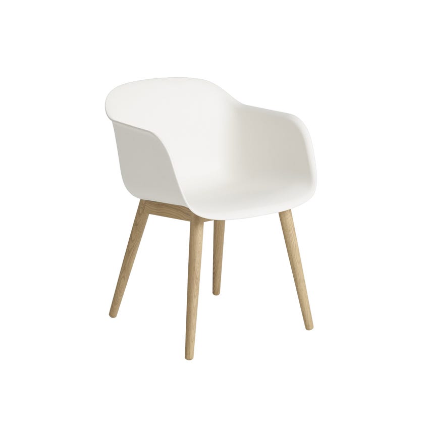 Fauteuil FIBER piétement bois de Muuto, Chêne blanc Fauteuil FIBER piétement bois de Muuto, Chêne blanc