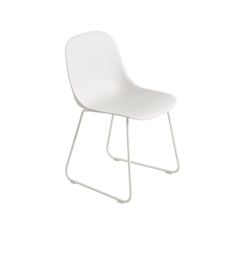 Chaise FIBER SIDE de Muuto, Sled base, Blanc